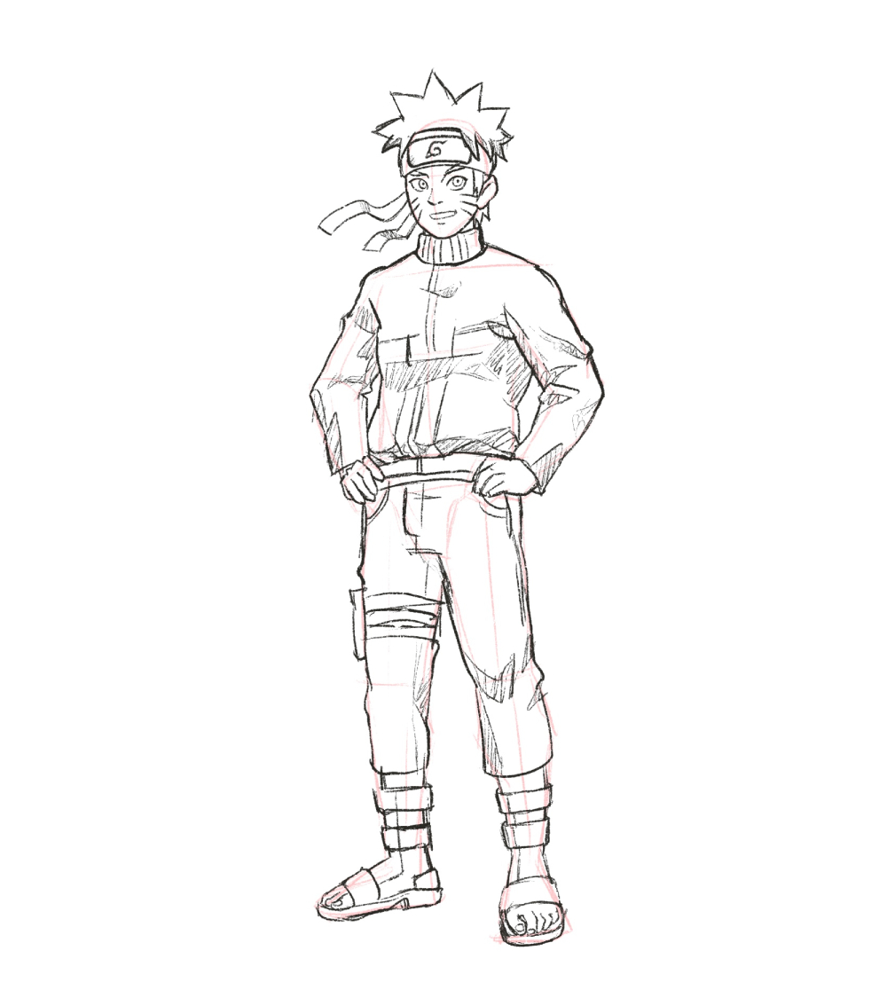 How to draw Naruto (not colour)