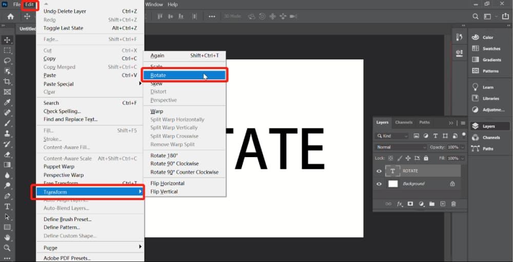 How To Rotate Words In Photoshop