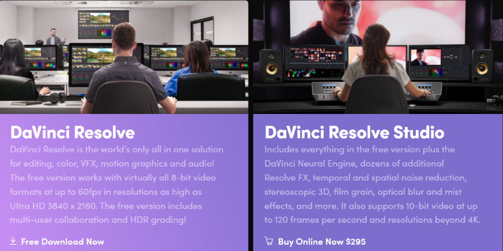 DaVinci Resolve price