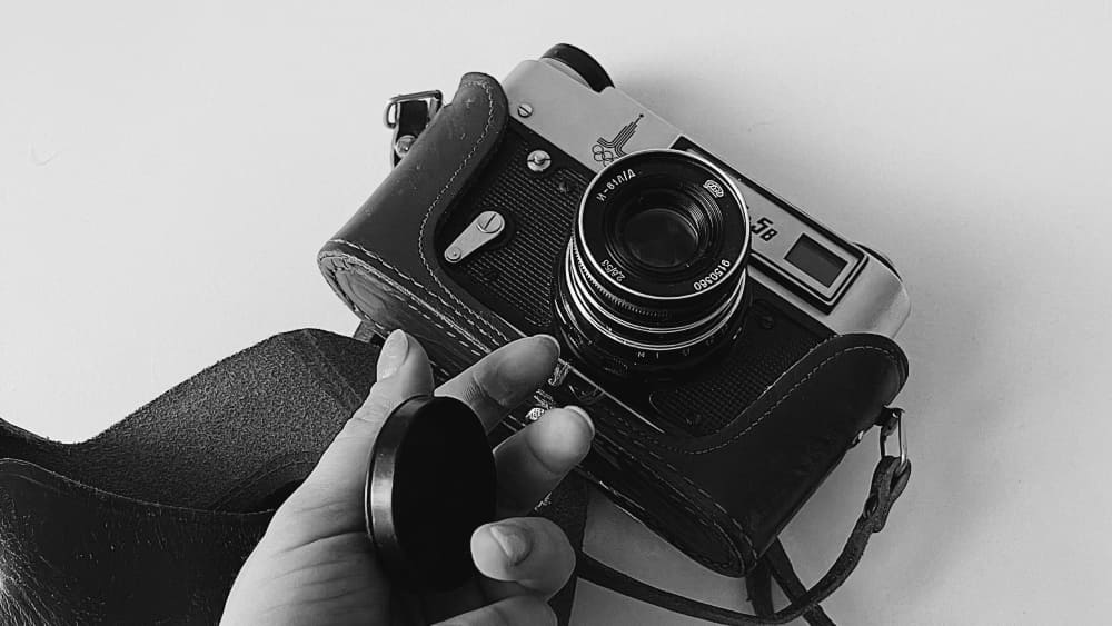 black and white film camera