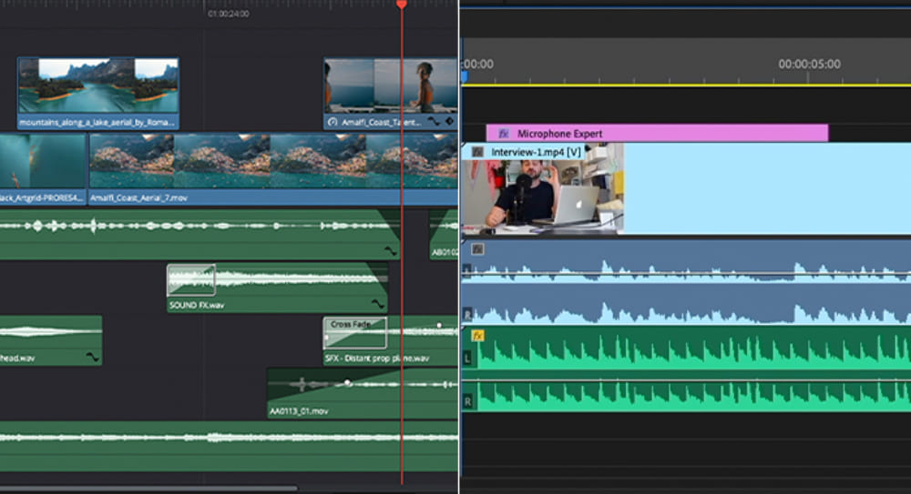 timeline difference between davinci resolve and premiere pro
