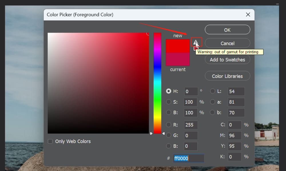 color gamut warning Photoshop