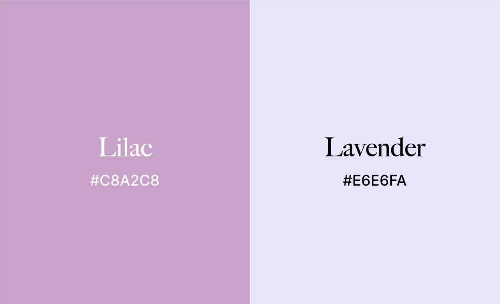 color lilac vs lavender