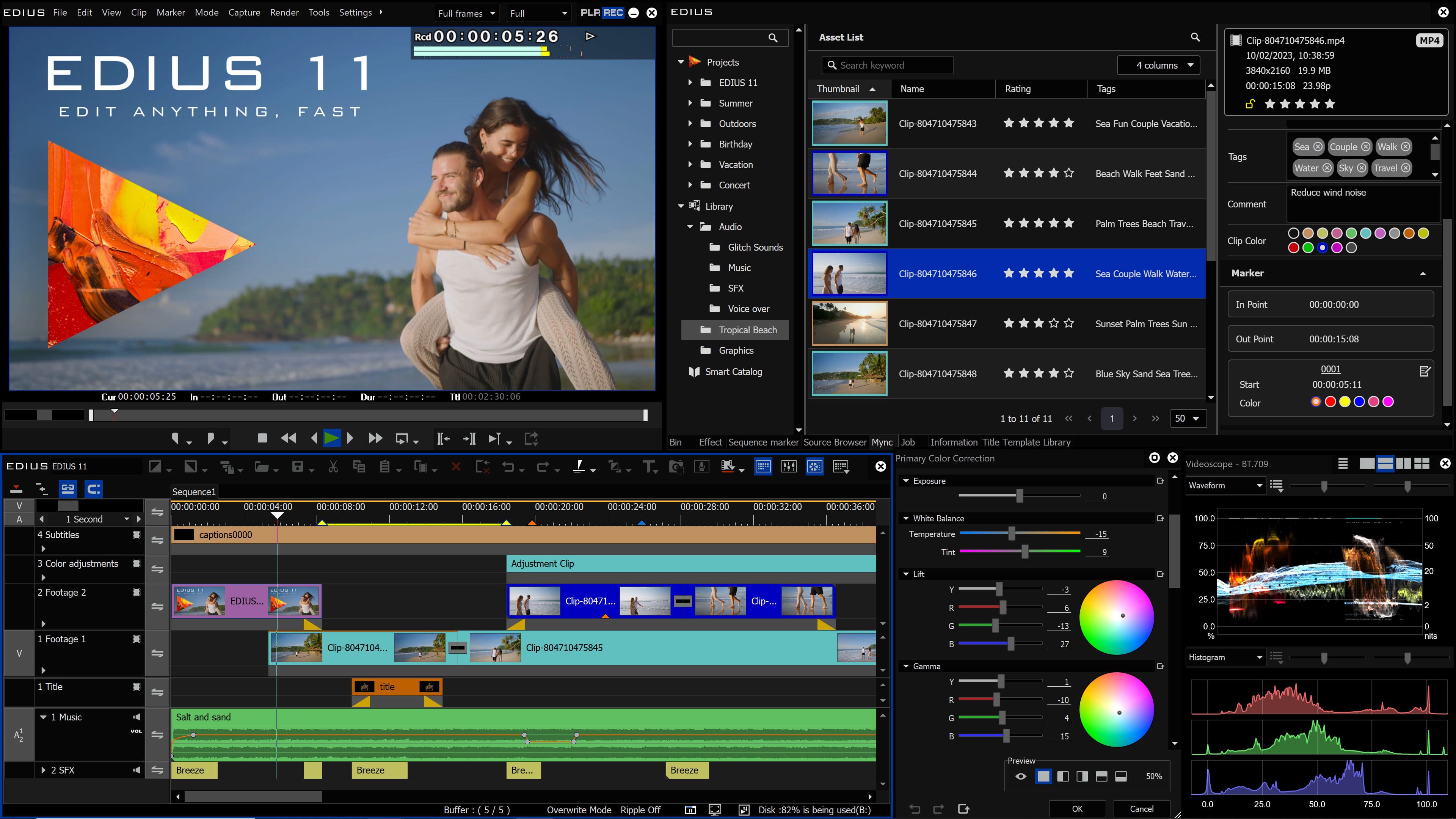 Professional video editing software