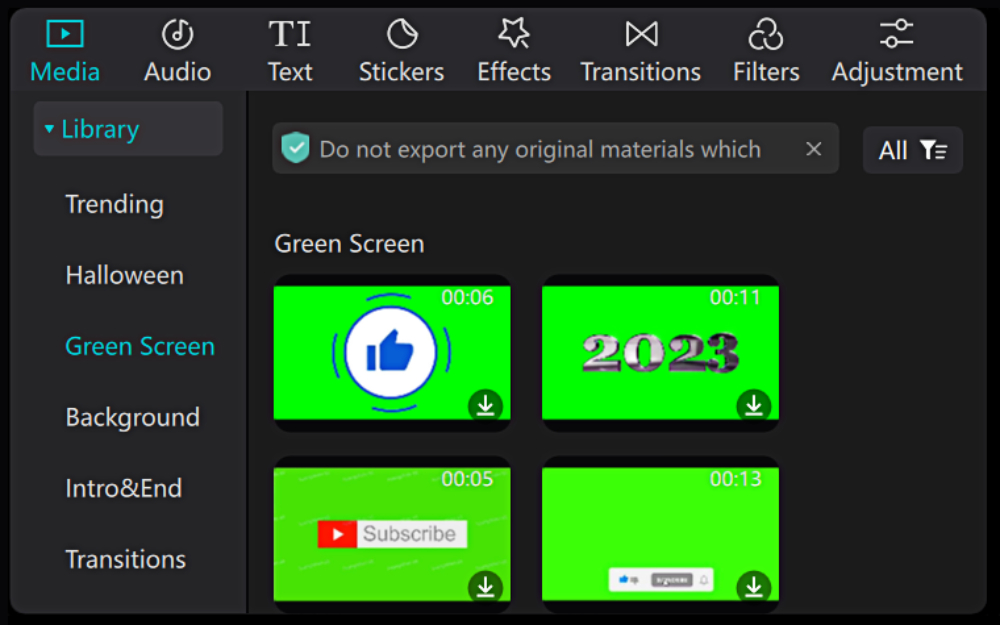 green screen in CapCut