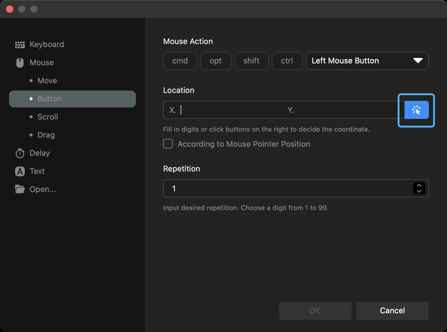 mouse macro setting in TourBox