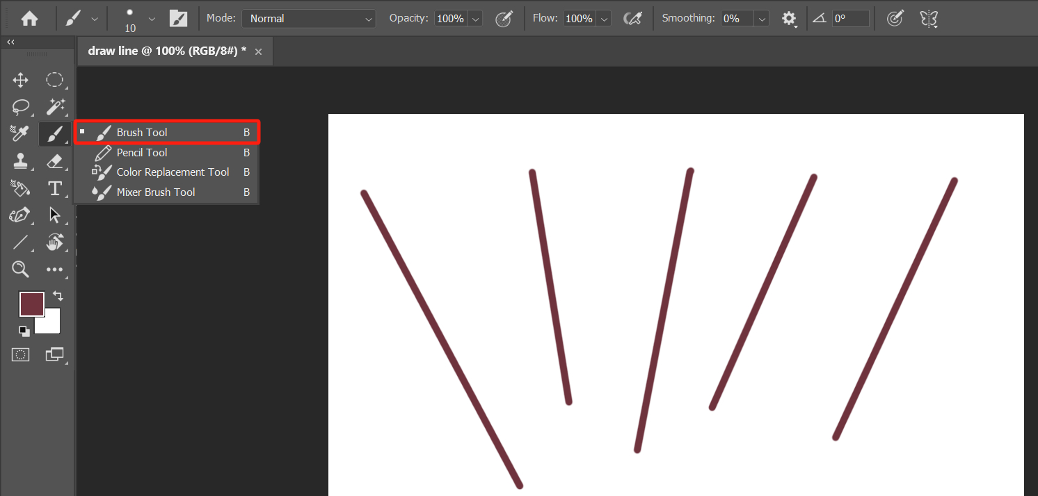 How to draw smooth lines in Photoshop