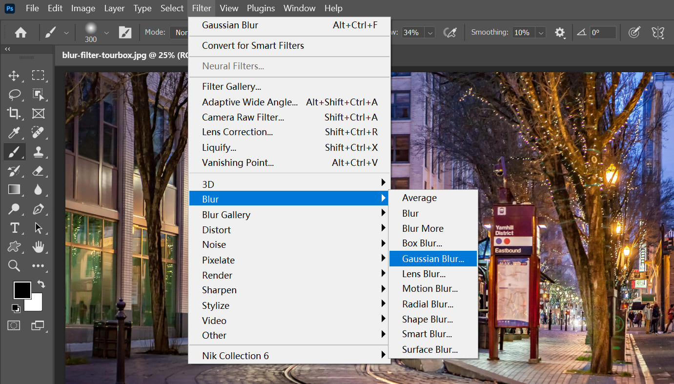 [TourBox Tips] How to Use TourBox to Access Photoshop's Blur Filters?